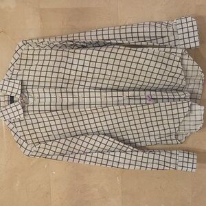 MEN'S ZARA BUTTON DOWN COLLARED DRESS SHIRT BLUE & BROWN SZ 16 $80